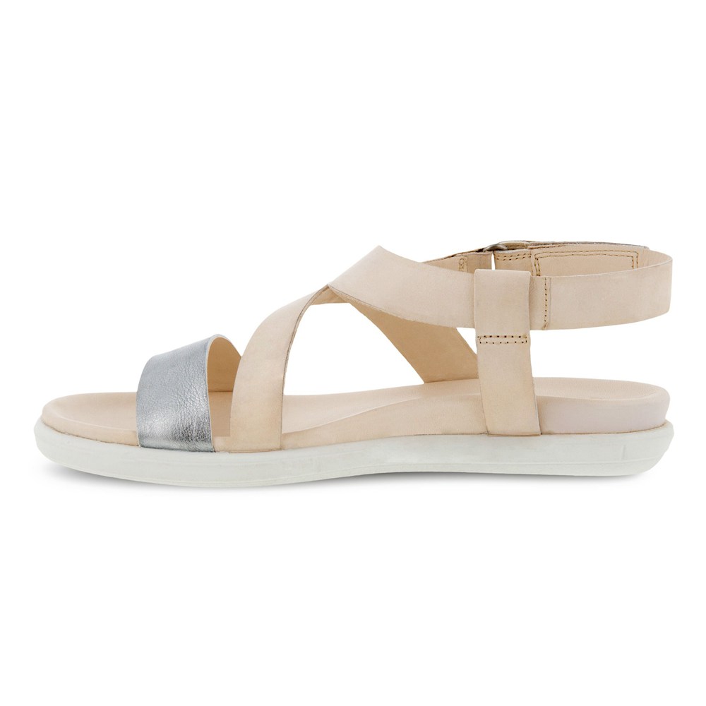 ECCO Womens Sandals Beige - Simpil Flat - FAU-740259